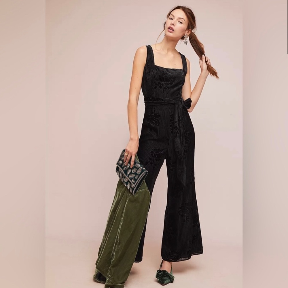 NWT Anthropologie velvet jumpsuit